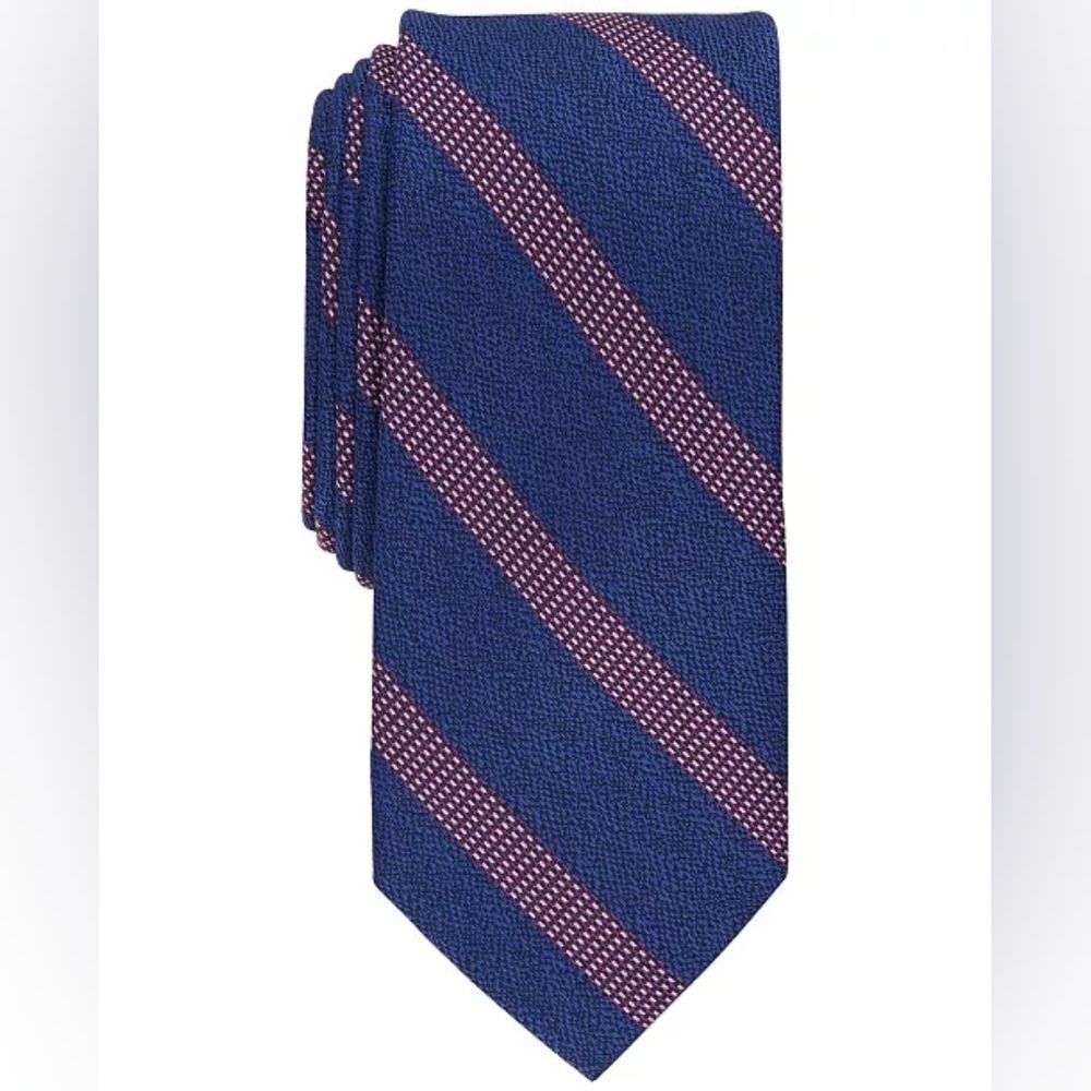 Bar III Mellini Skinny Textured Striped Tie